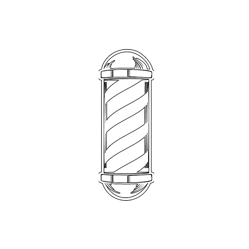 BarberMate Barber Pole Car Decal (White)