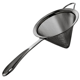 A Bar Above Black Fine Mesh Cocktail Strainer - Professional Double Straining Tool for Bartenders & Home Bar, 304 Stainless Steel Conical Sieve for Cocktails, Tea, Coffee & Kitchen Use