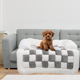 VINGVO Dog Couch Bed Mat Cover for Sofa, Washable Cats Pad Blankets Bed for Dogs Couch, Cozy Non-Slip Fluffy Plush Dog Sofa Cover Bed for Furniture Protector for Home and Car (35.43 x 35.43 x 1.97in)