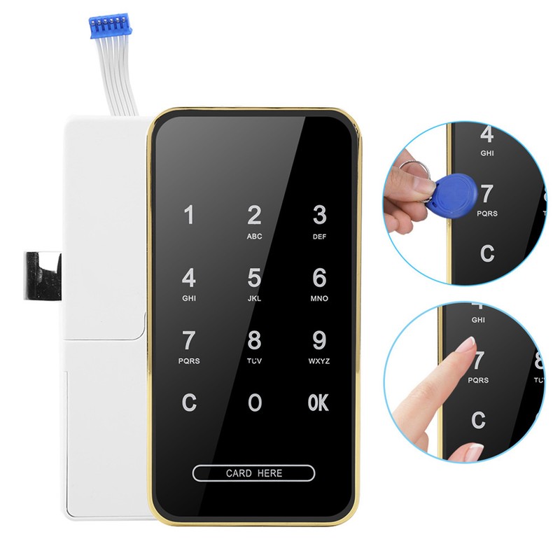 Electronic Password Card Lock RFID Smart Keyless Touch Screen for