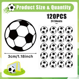 120 Pcs Soccer Stickers Vinyl, Soccer Ball Stickers for Water Bottle Kids Girls Boys, World Cup Sports Football Decals Waterproof for Soccer Party Favor Helmet Reward Pride Planner Calendar DIY Craft