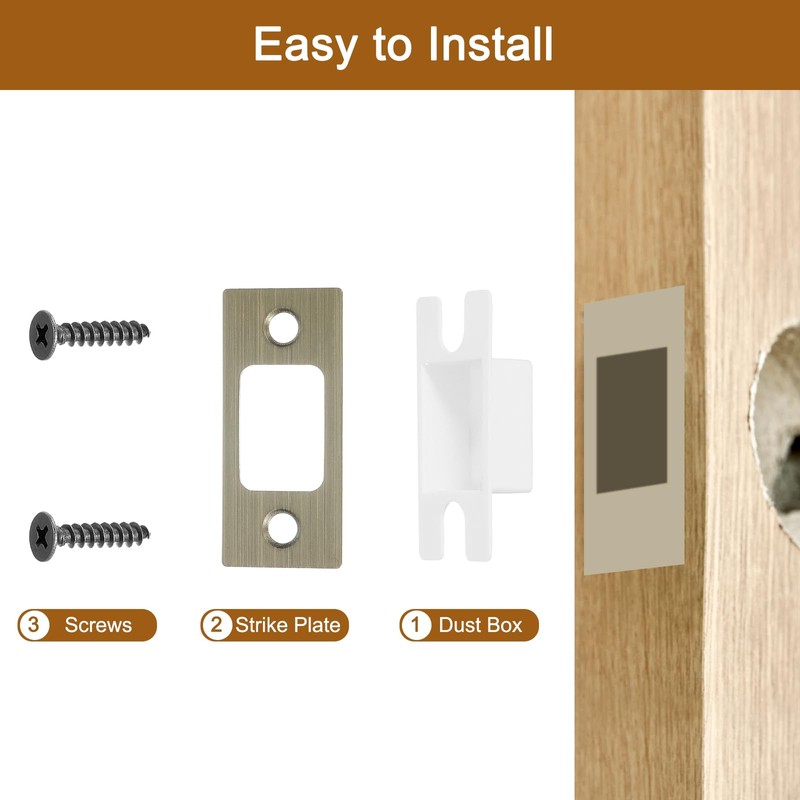 sourcing map 4 Sets Door Strike Plate, 57mm x 25.5mm