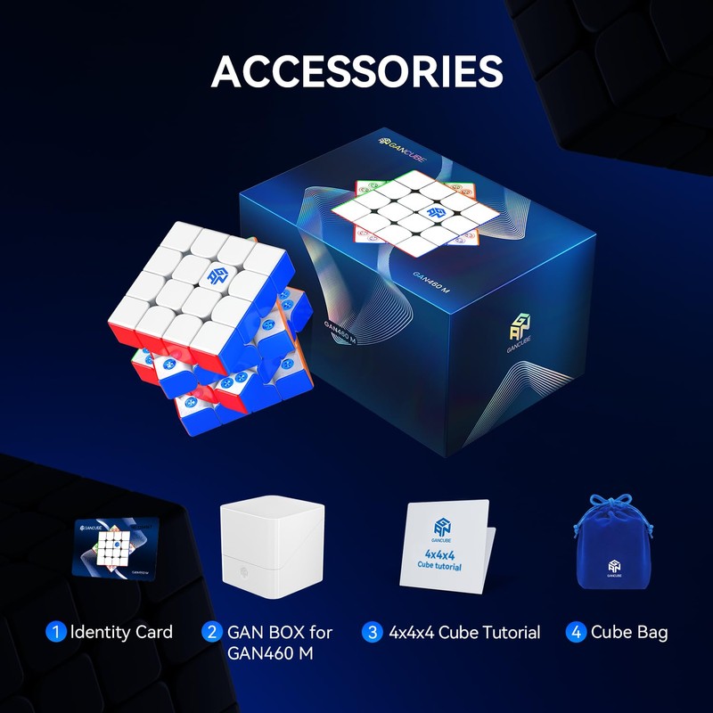 GAN 460 M V2, 4x4 Speed Cube Magnetic Speedcube Dual-Layer
