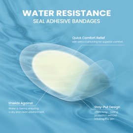 Sumiwish Hydrocolloid Blister Bandages for Feet - Extra Cushioning for Foot, Toe, & Heel Protection - Ideal for Blister Prevention & Recovery - Water Resistant Bandages (12 Count, Heel Pack)