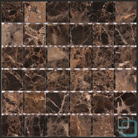 Dark Emperador 2x2 Square Polished Marble Mosaic