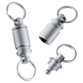 SAVITA 2pcs Titanium Alloy Detachable Key Chain Swivel Key Chain Durable Detachable Keychain Clip Ring Rotating, silver