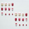 24PCS Christmas Press on Nails,Cute Short Square Xmas False Nails