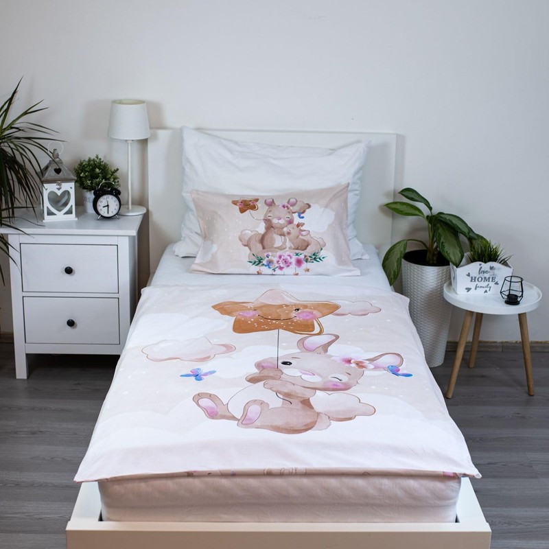 Jerry Fabrics Baby Bed Linen Reversible Bedding Set Bunny Star