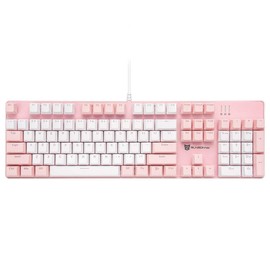 Wired Mechanical Keyboard | Brown Switch | 104 Keys US Layout | Hot Swappable & Silent | Pink & White Combo