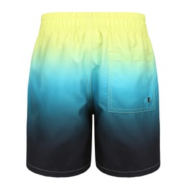 Zestonie Boys Swim Shorts Kids Quick Dry Board Shorts for Boys Swim Trunks with Drawstring Beach Surfing Bathing Suit Gradient Green Navy Size 6/6X