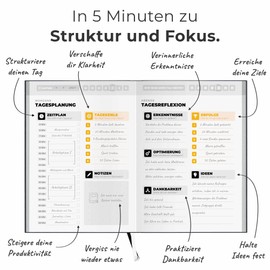 CREATOR JOURNAL - Journal Book [Original] - Success Journal for Focus, Structure & Motivation (Including Video Course) Diary for Adults, Planner, Book Journal, Daily Planner (Blue)