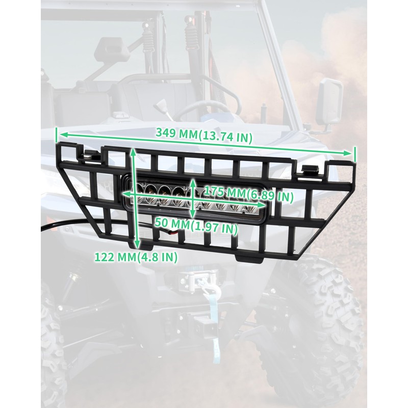 SLORIMOD Front Mesh Grille with LED Accent Light Bar for