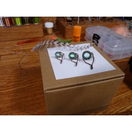 Black River Fly Shop Agate Stripping Guide Bronze Green insert 12MM-Right One. Rod Building