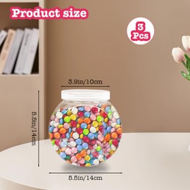 ZSDRTYU Candy Dispenser, 3 Pack 46 Oz Plastic Candy Jars With Lids Candy Jars Candy Jar For Classroom, Plastic Jars With Lids Cookie Jar For Candies, Jelly Beans, Cookies, Cereal, Snack