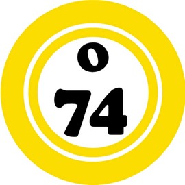 O 74 O74 Bingo Ball - 3 Pack Circle Stickers 3" x 3" - Hobby Number Board Lucky