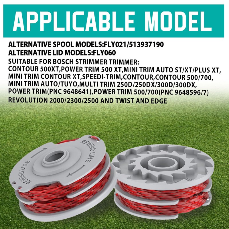 Viilich Pack of 6 grass trimmer thread spools for Flymo