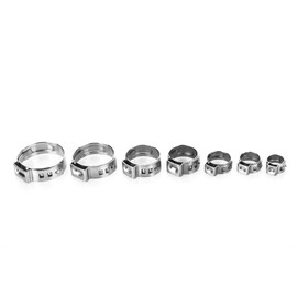 Eowpower 70Pcs 7-21mm Stainless Steel 304 Single Ear Hose Clamps Assortment Kit