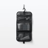 MUJI OHH39A4A Nylon Mesh Hanging Toiletry Case, Black, Approx. 8.3