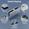 Ranbo 4 Pack 180° Brushed Glass-to-Glass Railing Clamps, Double-Sided 304