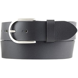 BELTINGER Women's belt made of full buffalo leather, 4 cm, jeans belt for women, 40 mm, leather belt made of buffalo leather, 4 cm, black, silver, 85 cm (Gesamtlänge 100 cm)