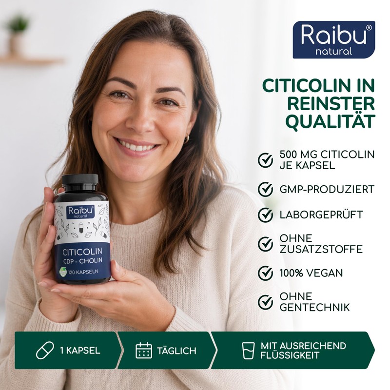 Choline Citicoline Capsules High Dose 500 mg per Capsule -
