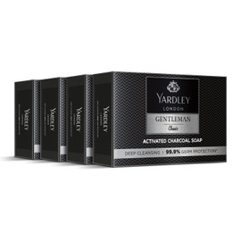 Yardley Jabón De Carbón Activado London Gentleman Classic, Con 99,9 De Protección Contra Gérmenes Y Limpieza Profunda De La Piel - Paquete De 4 (100  