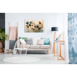 Dry Flower Bouquet Canvas Print, Framed Wall Art Pictures for Home Decor 91x61cm (36x24in)