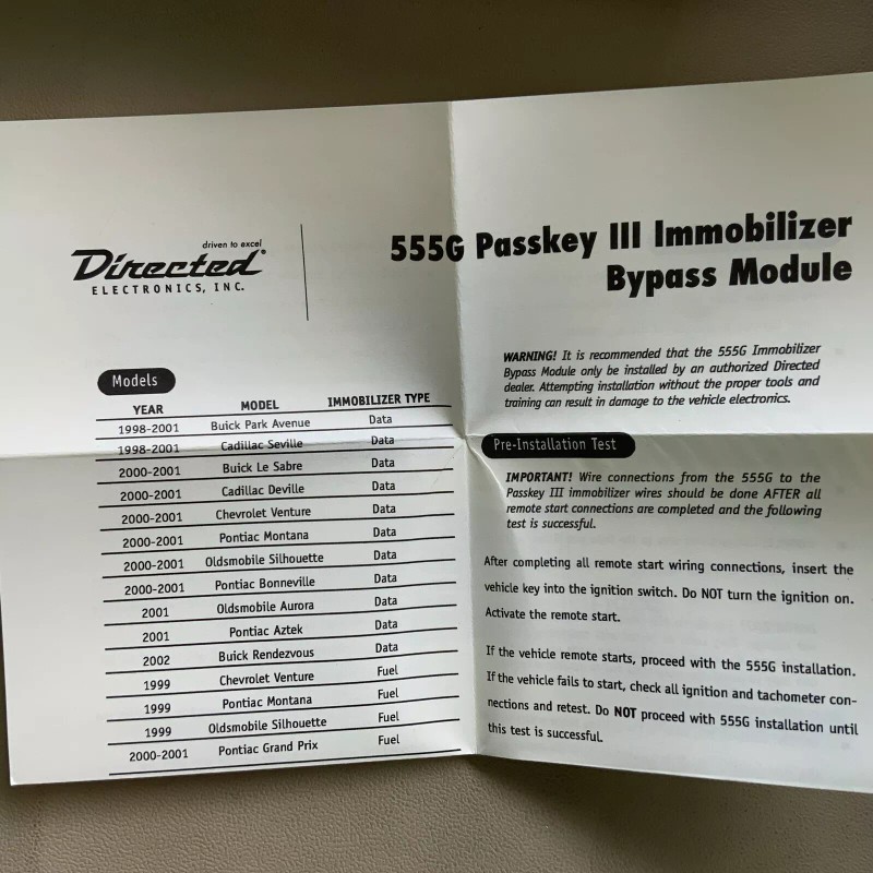 Directed Electronics NEW In Box DEI 555G Passkey III Immobilizer