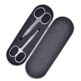 Beaupretty 2Pcs Stainless Steel Eyebrow Scissors Set Nose Hair Trimmer Professional Makeup Tool for Eyebrow Shaping and Grooming Suitable for Men and Women