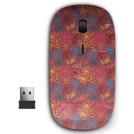 2.4G Ergonomic Portable USB Wireless Mouse for PC, Laptop, Computer, Notebook with Nano Receiver ( Festive Colorful Blots )