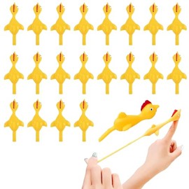 Slingshot Chicken Finger Toys Bulk,20Pcs Flying Chicken Finger Sling Shot Toy Catapult Toys,Rubber Stretchy Chicken Toys,Fun Gag Gifts for Kids Birthday Party Favors Easter Christmas Stocking Stuffers