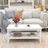 ChooChoo White Coffee Table Classic X Design for Living Room,