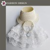 4-Piece White Rose Lace Dress for 5.9-6.7"(15-17cm) Dolls,Includes Dress,Straw Hat,Rhinestone