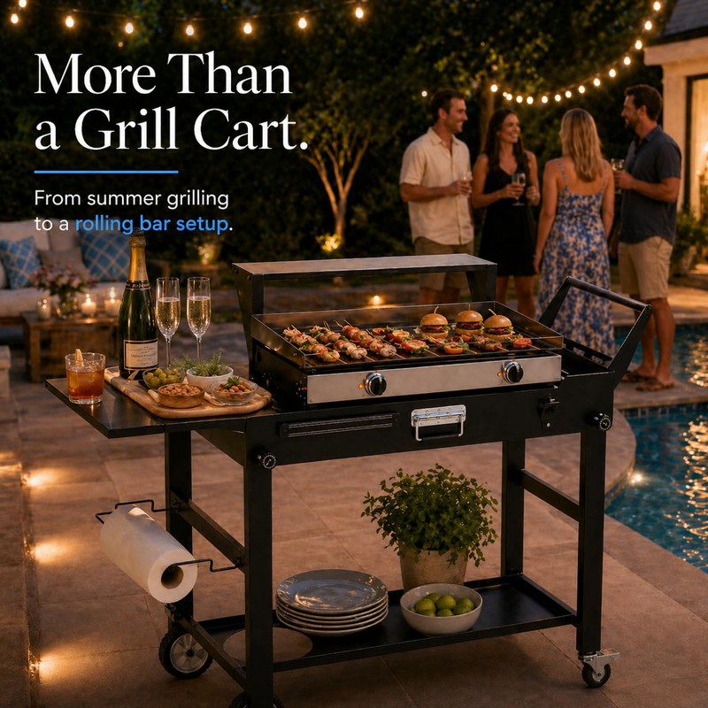 Grill Cart for Blackstone 22 Inch Griddle, 31" Tall Foldable