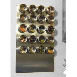 RiversEdge Products Stainless Steel Spice Tin Base, 13" x 22" for Magnetic Spice Tins, Spice Rack