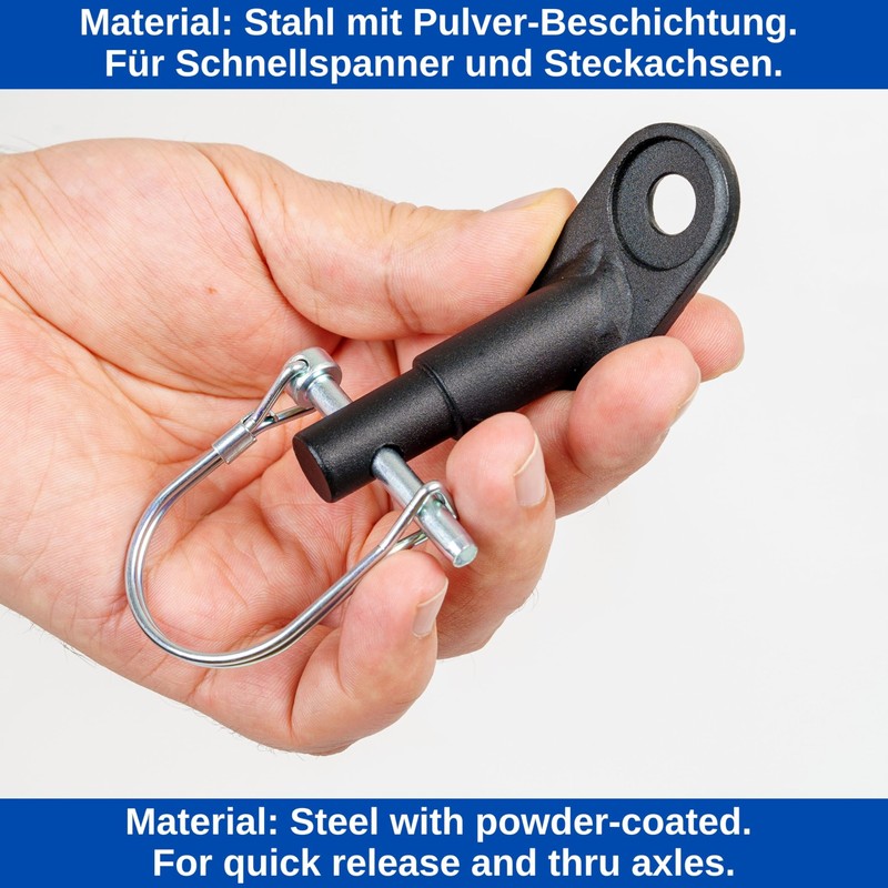 Bicycle Trailer Coupling 2 Sets Black with Safety Pin Compatible