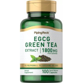 Piping Rock EGCG Green Tea Extract | 1800mg | 100 Capsules | Non-GMO | by Piping Rock