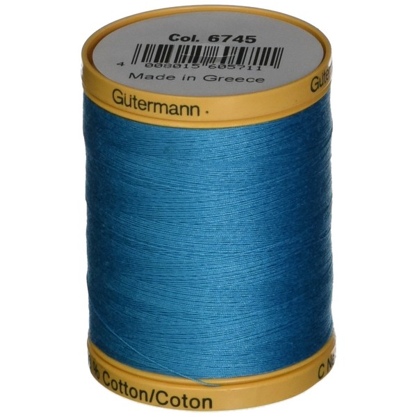 Gutermann Natural Cotton Thread 800M, 800m/875 yd, Aqua Marine