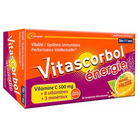 Vitascorbol Energy Orange Flavor 30 Effervescent Tablets