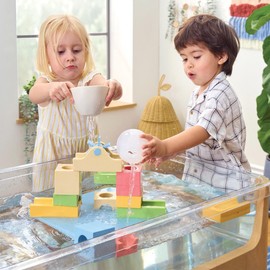 Kaplan Early Learning Waterway Block Set - 15 Pieces, STEM Building Activity for Kids - Innovative Marble Run for Sensory Exploration and Architectural Design