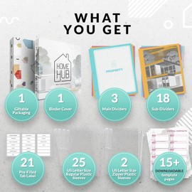 Home Organizer Binder 8.5x11, Household Planner, Organize Your Property & Possessions, Ideally Suited as a Important Document Binder or Household Record Keeping Book, Home Ownership Gifts