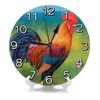 Abucaky Rustic Rooster Chicken Wall Clock Battery Operated Silent Round