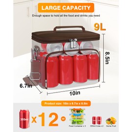 esouler Lunch Box for Women/Men Insulated Lunch Bag Large Capacity Reusable Lunch Tote Leak Proof Lunch Bags for Work Picnic, Coffee Brown