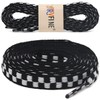 YJRVFINE Flat Checkered Shoe Laces: Wide 5/16" Patterned Shoelaces for