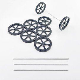 8PCS Model Toy Car Wheel RC Car Plastic Wheel with 2mm Dia Shaft for RC Car Truck Robot DIY Model Toy Building Parts (2x44mm Black)