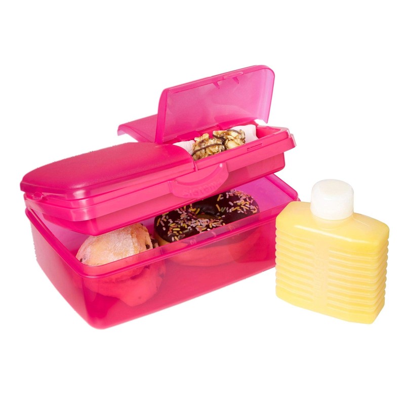 Sistema Lunch-Box PP 4 compartments with Bottle lt1,5-Assorted colors