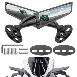 MAEZOE Motorcycle Mirrors, Stealth Motorcycle Wing Mirrors Compatible with Kawasaki Ninja 650 500 Ninja 400 ZX6R ZX10R ZX4RR ZX14R Suzuki GSXR 1000 600 750 Hayabusa GSX1300R