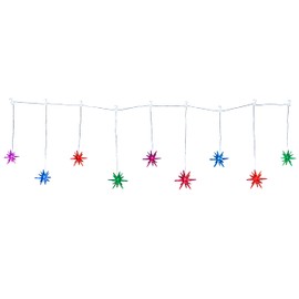 BANBERRY DESIGNS Multi Color Changing LED Starburst Christmas Light Strand - Perfect for Christmas Decorating - 48" Long with 9 Lighted Acrylic Starbursts
