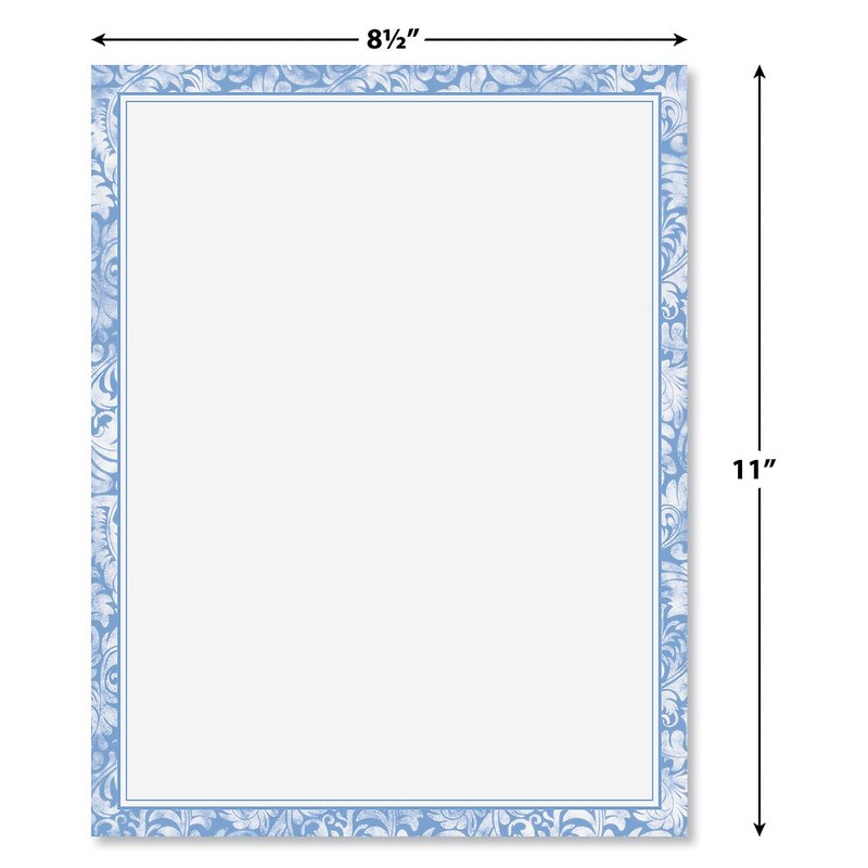 Blue Alluring Border Letter Papers - Set of 25 spring