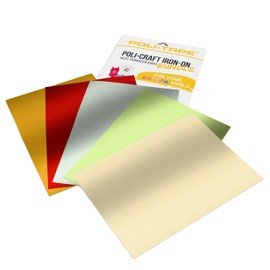 Poli-craft iron-on bundle bright Christmas - 5 x Poli-flex® Turbo®, turbo fast transfer film for textiles, luminous Christmas (gold, silver, red, lime, champagne), 5 x A4 (21 cm x 29.7 cm)